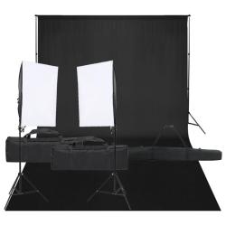 Kit de studio photo avec &eacute;clairage et toile de fond noir 02_0042426