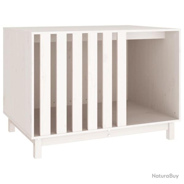 Niche pour chien 100 x 70 x 72 cm bois de pin massif blanc 02_0043435