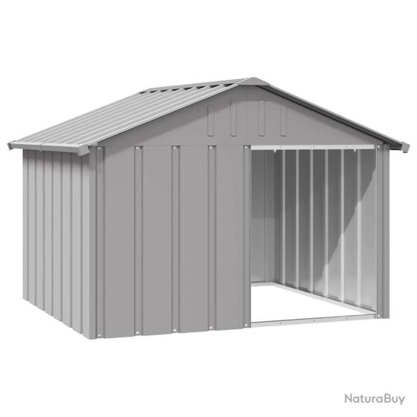 Niche pour chien 116,5 x 103 x 81,5 cm acier galvanis� gris 02_0043437