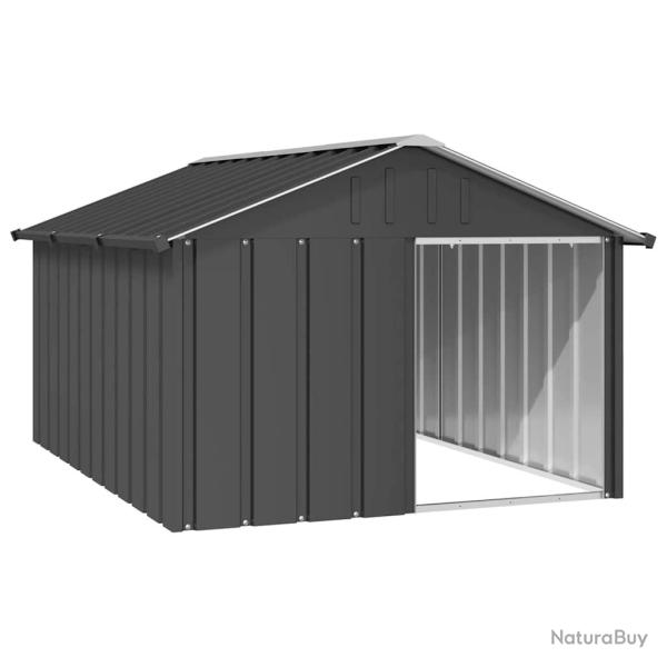 Niche pour chien 116,5 x 153 x 81,5 cm acier galvanis� anthracite 02_0043438