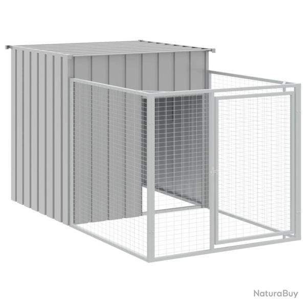 Niche pour chien avec cour clair 110 x 201 x 110 cm gris 02_0043490