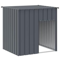 Niche pour chien avec toit acier galvanis&eacute; anthracite 02_0043519
