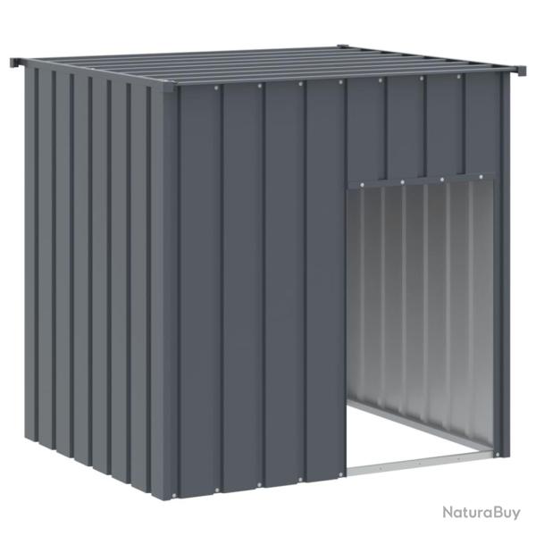 Niche pour chien avec toit acier galvanis� anthracite 02_0043519