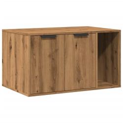 Meuble de bac &agrave; liti&egrave;re pour chat artisanal 80 x 50 x 45 cm marron 02_0043308