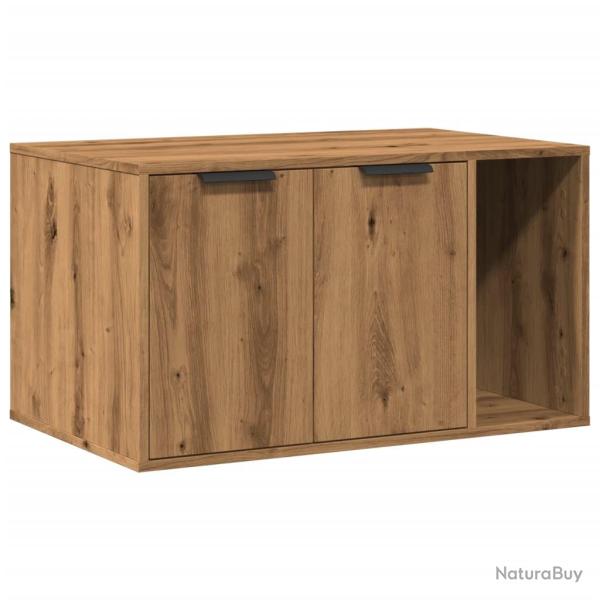 Meuble de bac � liti�re pour chat artisanal 80 x 50 x 45 cm marron 02_0043308