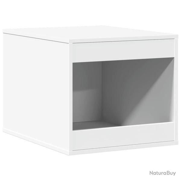Meuble de bac � liti�re pour chat bois d'ing�nierie blanc 02_0043309