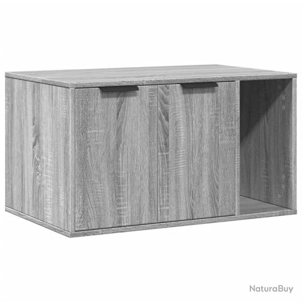 Meuble de bac � liti�re pour chat sonoma bois d'ing�nierie gris 02_0043337