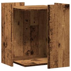 Meuble de bac &agrave; liti&egrave;re pour chat vieux bois bois d'ing&eacute;nierie marron 02_0043343