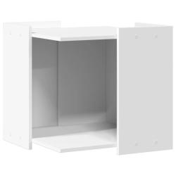 Meuble de bac &agrave; liti&egrave;re pour chat bois d'ing&eacute;nierie blanc 02_0043311