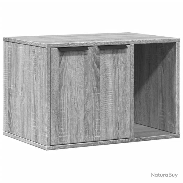 Meuble de bac � liti�re pour chat sonoma bois d'ing�nierie gris 02_0043333