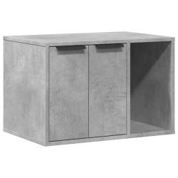 Meuble de bac &agrave; liti&egrave;re pour chat bois d'ing&eacute;nierie gris 02_0043322