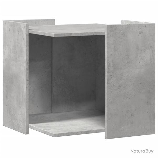 Meuble de bac � liti�re pour chat bois d'ing�nierie gris 02_0043319