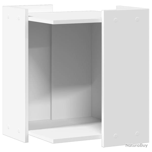 Meuble de bac � liti�re pour chat bois d'ing�nierie blanc 02_0043310