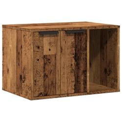 Meuble de bac &agrave; liti&egrave;re pour chat vieux bois bois d'ing&eacute;nierie marron 02_0043347