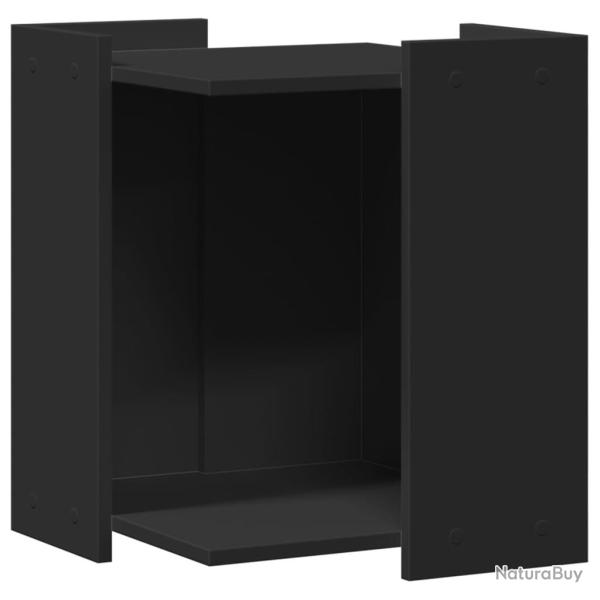 Meuble de bac � liti�re pour chat bois d'ing�nierie noir 02_0043323