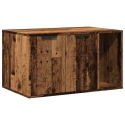 Meuble de bac &agrave; liti&egrave;re pour chat vieux bois bois d'ing&eacute;nierie marron 02_0043344