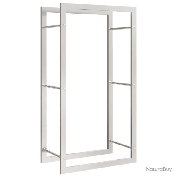 Portant de bois de chauffage 50 x 28 x 94 cm acier inoxydable Argent 02_0043717