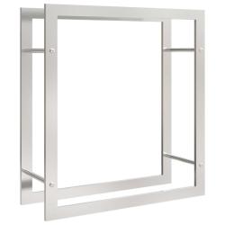 Portant de bois de chauffage 80 x 28 x 86 cm acier inoxydable Argent 02_0043742