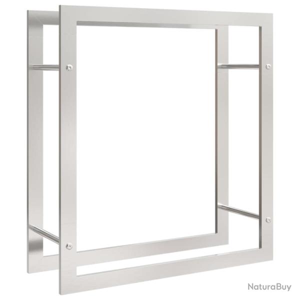 Portant de bois de chauffage 80 x 28 x 86 cm acier inoxydable Argent 02_0043742