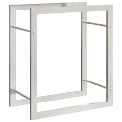 Portant de bois de chauffage 50 x 28 x 56 cm acier inoxydable Argent 02_0043716