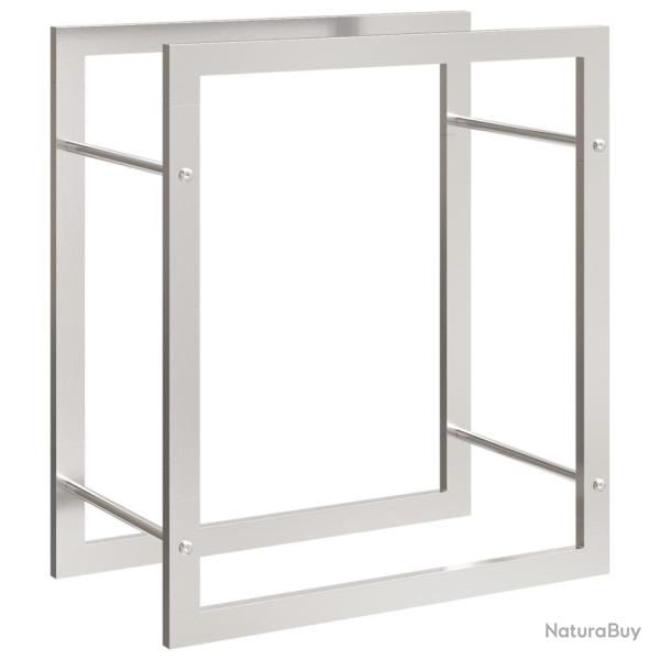 Portant de bois de chauffage 50 x 28 x 56 cm acier inoxydable Argent 02_0043716