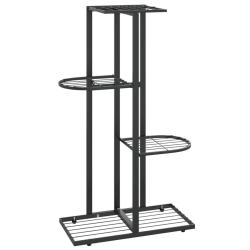 Support pour plantes meuble fleur 4 niveaux 43 x 22 x 76 cm m&eacute;tal noir 02_0045160