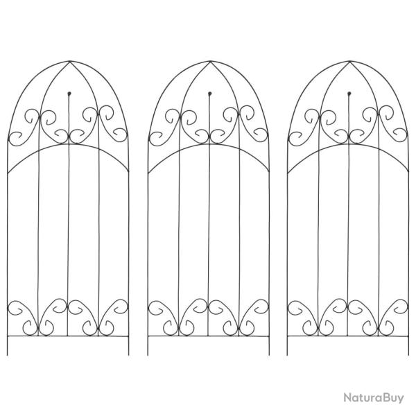 Supports pour plantes meuble fleurs grimpantes 3 pcs 40 x 100 cm Fer noir 02_0045259