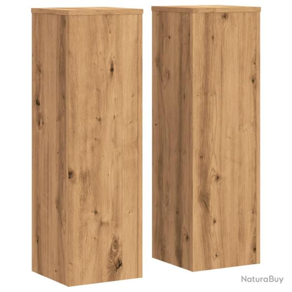 Supports pour plantes meuble fleurs lot de 2 artisanal bois d'ing�nierie marron 02_0045298