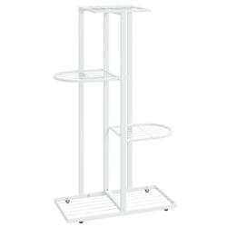 Support pour plantes meuble fleur 4 niveaux 43 x 22 x 76 cm m&eacute;tal blanc 02_0045159