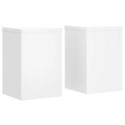 Supports pour plantes meuble fleurs lot de 2 25 x 25 x 35 cm bois d'ing&eacute;nierie blanc 02_0045269