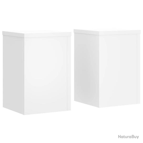 Supports pour plantes meuble fleurs lot de 2 25 x 25 x 35 cm bois d'ing�nierie blanc 02_0045269