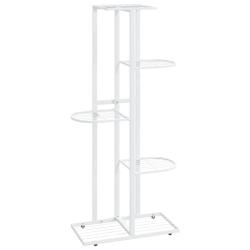Support pour plantes meuble fleur 5 niveaux 43 x 22 x 98 cm m&eacute;tal blanc 02_0045161