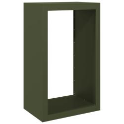 Portant de bois de chauffage 60 x 40 x 100 cm acier vert 02_0043721