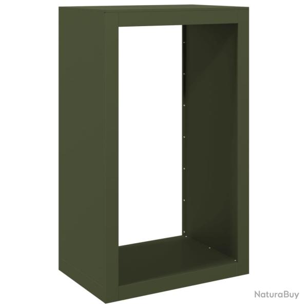 Portant de bois de chauffage 60 x 40 x 100 cm acier vert 02_0043721
