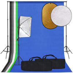 Kit de studio photo bo&icirc;te &agrave; lumi&egrave;re toile de fond et r&eacute;flecteur noir 02_0042500