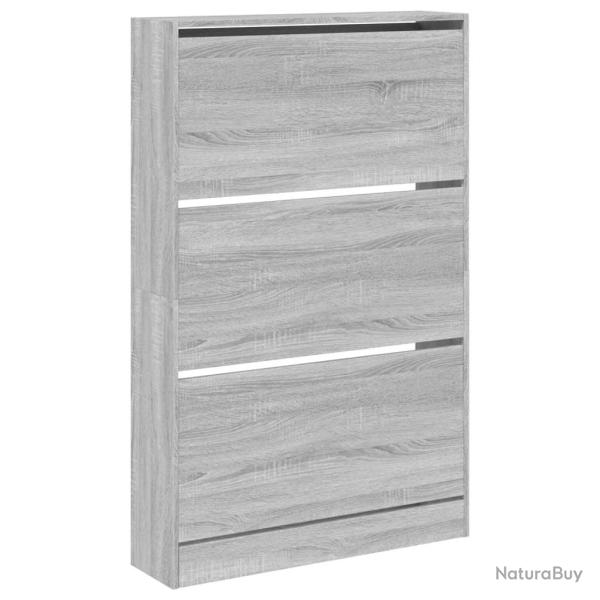 Meuble � chaussures sonoma 80 x 21 x 125,5 cm bois d'ing�nierie gris 02_0043432