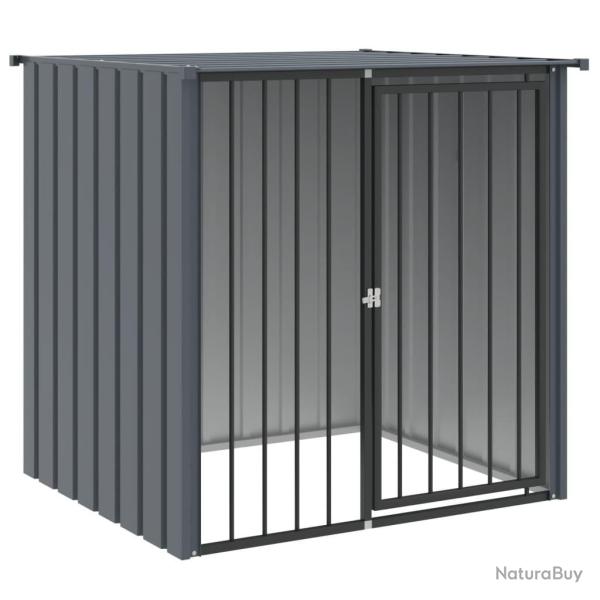 Niche pour chien avec toit 110 x 103 x 109 cm acier galvanis� noir 02_0043513