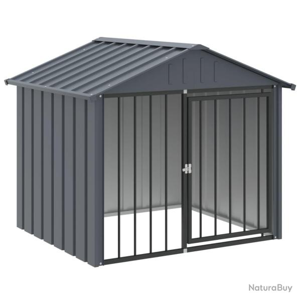Niche pour chien avec toit 117 x 103 x 102 cm acier galvanis� noir 02_0043514