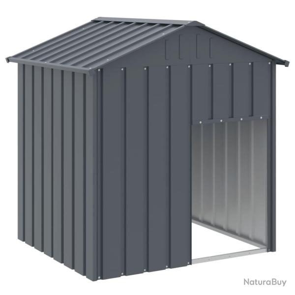 Niche pour chien avec toit acier galvanis� anthracite 02_0043515
