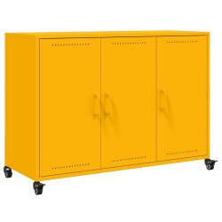 Buffet bahut commode armoire meuble de rangement organisateur cuisine salle de s&eacute;jour salon jaune m