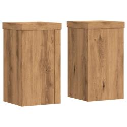 Supports pour plantes meuble fleurs lot de 2 artisanal bois d'ing&eacute;nierie marron 02_0045290