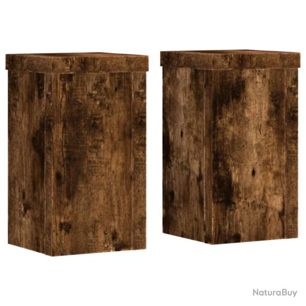 Supports pour plantes meuble fleurs lot de 2 bois d'ing�nierie marron 02_0045310