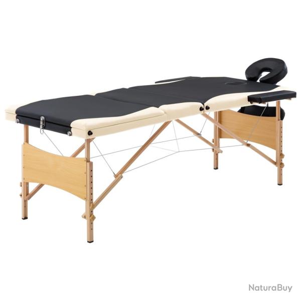 Table de massage pliable 3 zones bois noir et beige 02_0001832
