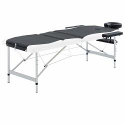 Table de massage pliable 3 zones Inox noir et blanc 02_0001822