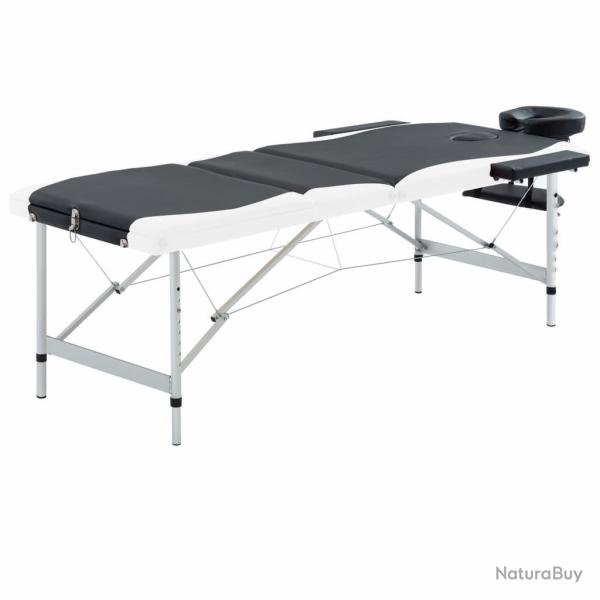 Table de massage pliable 3 zones Inox noir et blanc 02_0001822