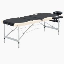 Table de massage pliable 3 zones Inox noir et beige 02_0001821