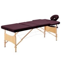 Table de massage pliable 3 zones bois violet vin 02_0001839