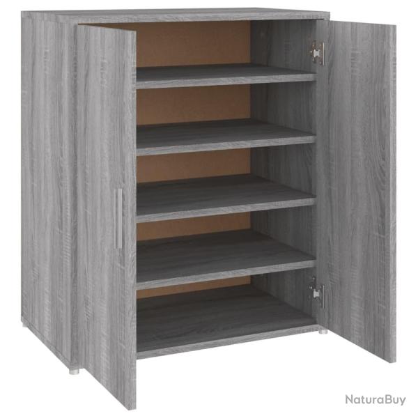 Meuble � chaussures sonoma 60 x 35 x 70 cm bois d'ing�nierie gris 02_0043430