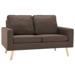 Ensemble de canap&eacute;s 2 pi&egrave;ces tissu marron 02_0020184