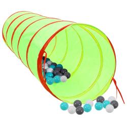 Tunnel de jeu pour enfants avec 250 balles 175 cm polyester vert 02_0005172